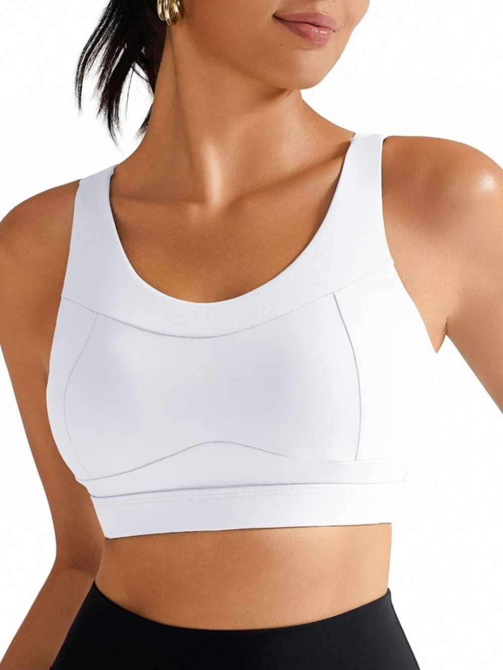 High Impact Sports Bra for Women | Racerback Workout Crop Tank Top | Push-Up